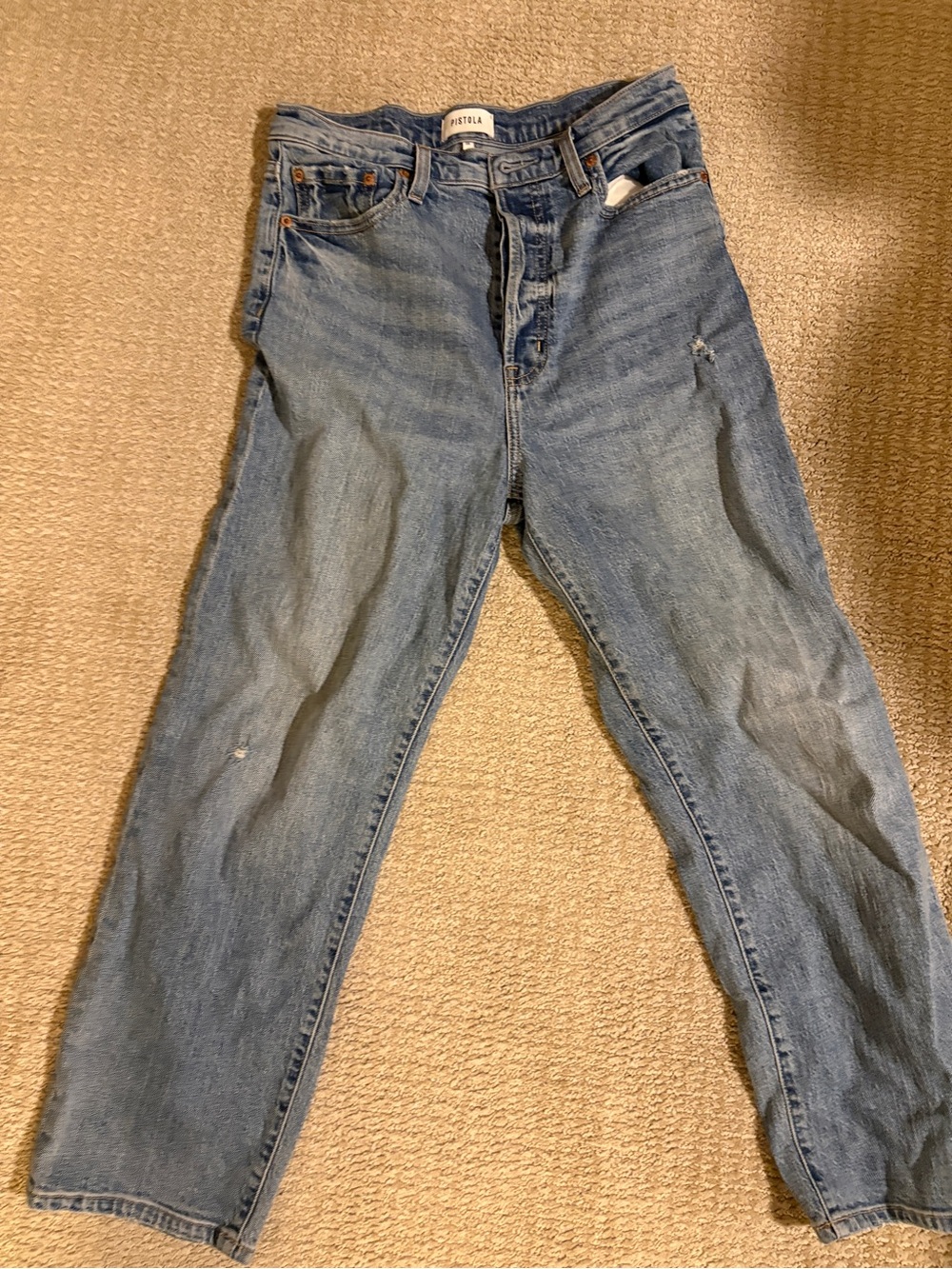 pistola Women’s Straight Leg Jeans - Medium Blue Wash